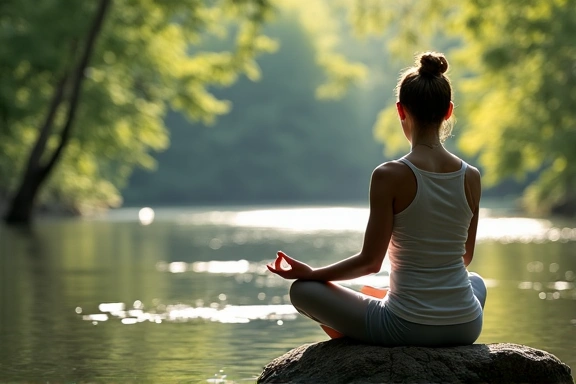 Žena meditira u prirodi
