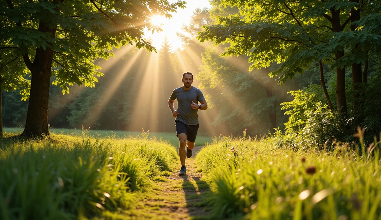 Čovjek trči u prirodi, simbolizirajući zdravlje i vitalnost